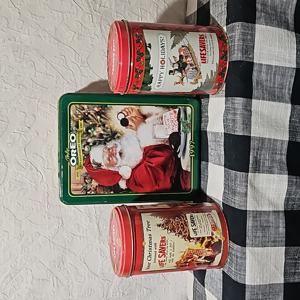 Vintage Christmas Tins From Life Savers And Oreo